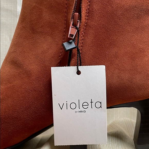 Violeta By MNG Terracotta Ankle Booties New - Picture 2 of 8